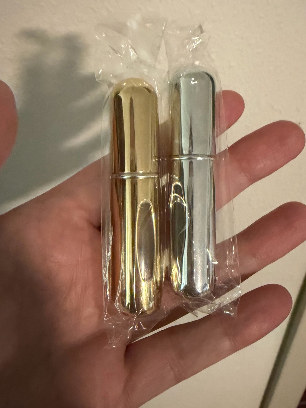 Gold and Silver Compact Travel Perfume Atomizers Set